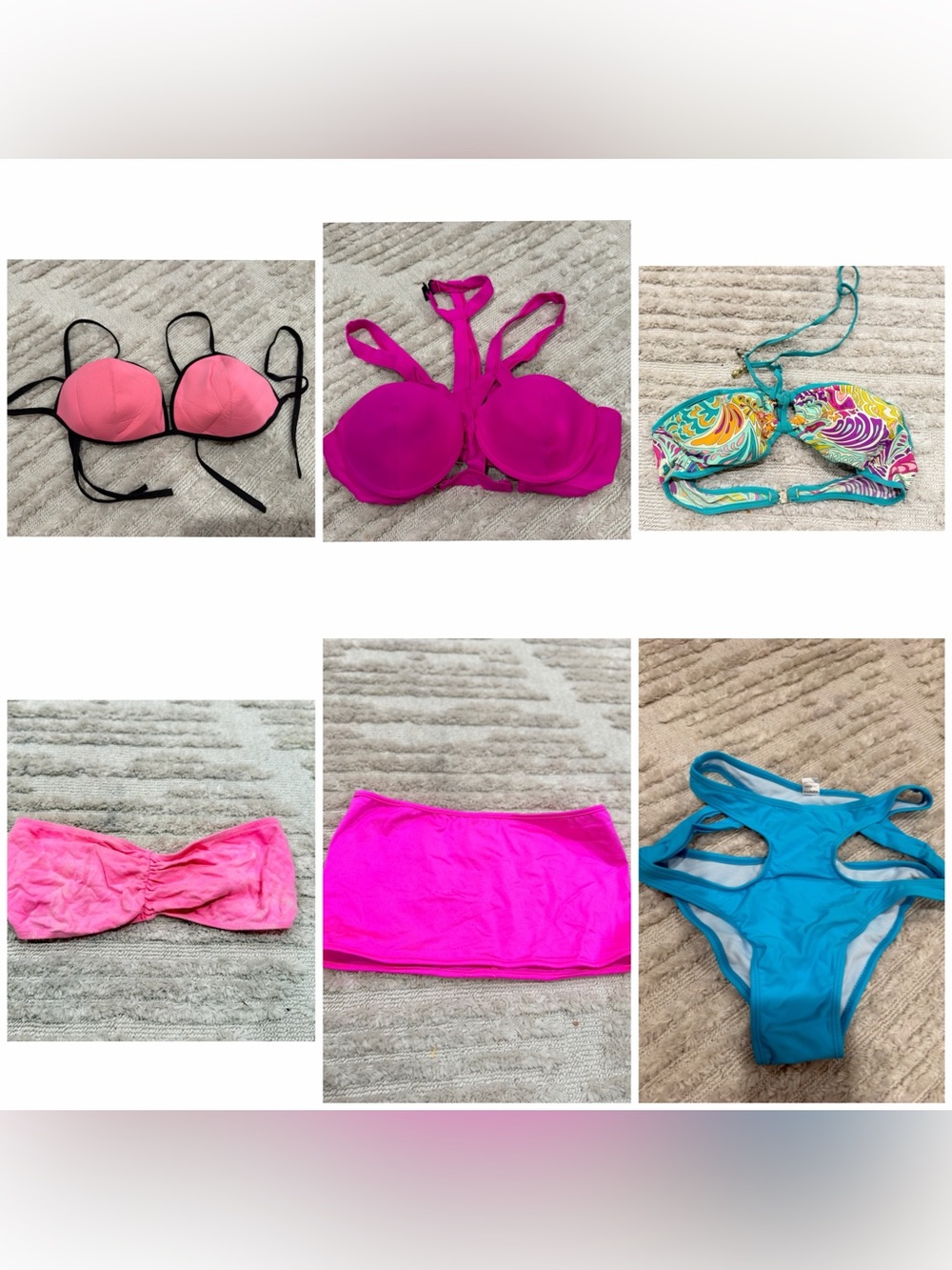 H&M Mixed Sizes and pieces Pink and Turquoise Women Swim Mix